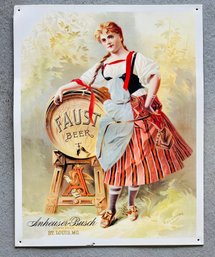Anheuser-Busch Faust Beer Reproduction Sign