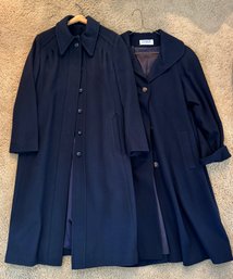 Two Union Made Navy Wool Women's Coats