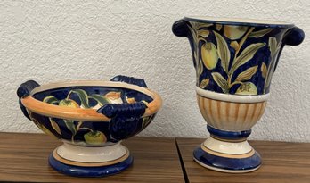 Set Of Porcelain Bowl & Vase