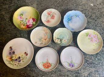 Pretty Painted Plates And Saucers