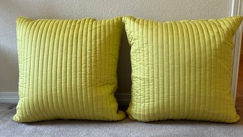 Pair Of Large Green Decorative Pillows