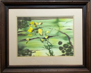 Framed J. Moriarty Watercolor Nature Painting