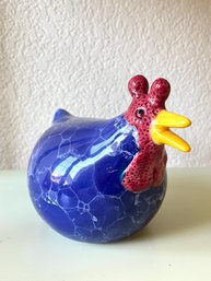 Blue Ceramic Decorative Rooster