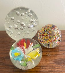 Trio Of Glass Paperweights