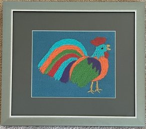 Hand Stitched Embroidered Rooster