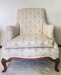 Floral Cream Upholstered Armchair