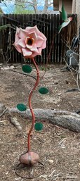 Metal Flower & Bird Yard Decor