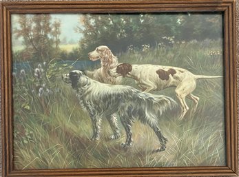 Vintage English Pointer Hunting Dog Art Print