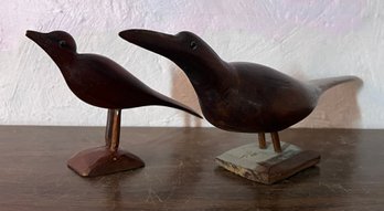 Small Carved Wood Shore Birds