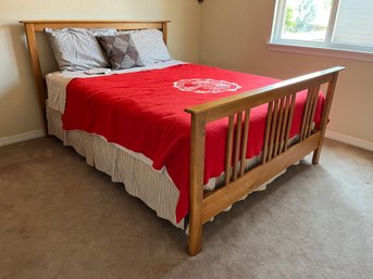 Queen Sized Wood Bed Frame And Mattress