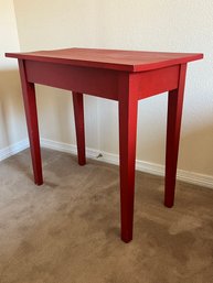 Wooden Entry Table, Painted Red