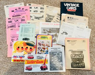 Lot Of Vintage Miniature Car & Toy Model Catalogs