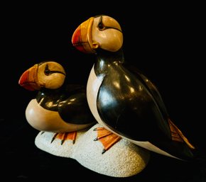 Greg Jordan, Jordan Carvers Hand Made Puffin Wood Sculptures