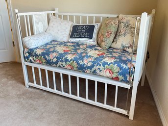 Antique Wooden Crib Converted Lounge Seat
