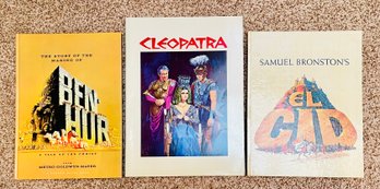 Trio Of Vintage Film Books Includes Cleopatra, El Cid & Ben Hur