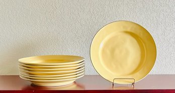 Set Of Yellow Astoria Noble Excellence Dinner Plates