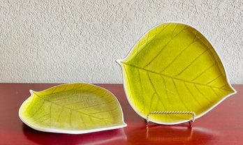 Duo Of Decorative Leaf Plates