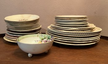 Variety Of Porcelain Plates And Small Bowl