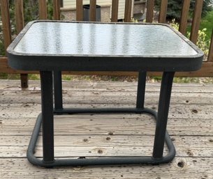 Small Metal/glass Patio End Table