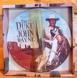 Wall Clock Featuring John 'The Duke' Wayne On Horseback - NIB