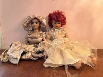 Pair Of Antique Dolls Including Boudoir Doll