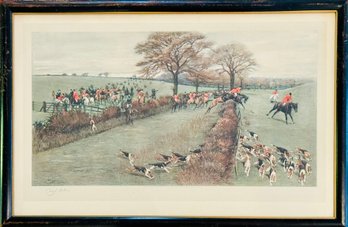 Cecil Aldin South Berks Hunt Coloured Print Pencil Signed