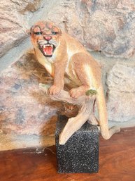 Simpkins Wildlife Cougar Figurine With Base