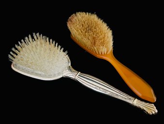 Antique Duo Of Vanity Hairbrushes