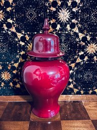 Gorgeous Nora Fenton Ginger Jar - Oxblood Color