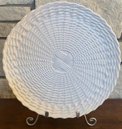 White Wicker Pattern Plate By Willam Sonoma Made In Italy