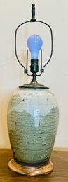 Glazed Drip Stoneware Lamp Base No Shade