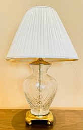 Crystal And Brass Table Lamp