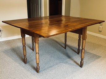 Antique Country Drop Leaf Solid Wood Table