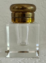 Montblanc Bronze & Cut Crystal Inkwell