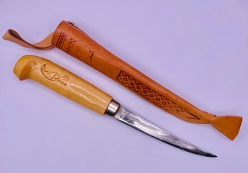 Finland Fish Knife With Leather Sheath