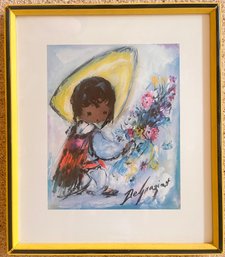 DeGrazia Little Flower Vendor Framed Art Print