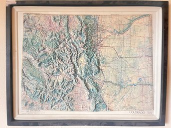 Kistler Graphics Colorado Topography Raised Map, Framed