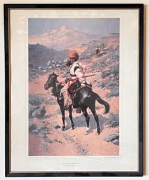 Framed Remington Art Print, An Indian Trapper