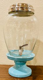 Pottery Barn Ceramic Stand With Glass Jar