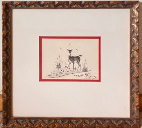 Woody Crumbo Framed Print Of One Deer