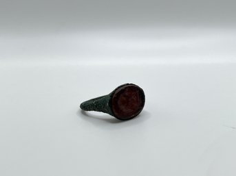 Roman Signt Ring With Glass Intaglio From Ancient Rome.  With Certificate Of Authenticity