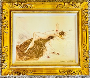 Vintage Louis Icart Eve Print In Golden Frame