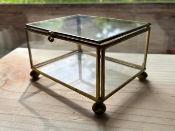 Brass And Glass Trinket Box