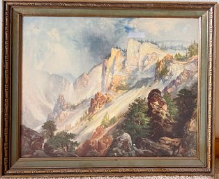 Thomas Moran Framed Art Print - A Passing Shower In The Yellowstone Canon