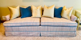 Custom Stroheim And Roman Fabric Sofa With Silk Pillows