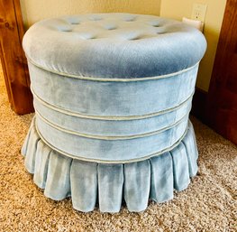 Vintage The Reflectone Corporation Tufted Round Ottoman