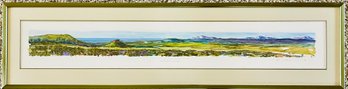 Panoramic View Framed Watercolor Painting By Carl J Dalio