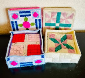 Set Of 2 Vintage Crochet Coaster Sets