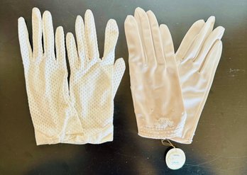Two Vintage White Delicate Gloves