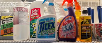 Variety Of Household Cleaners And Solvents
